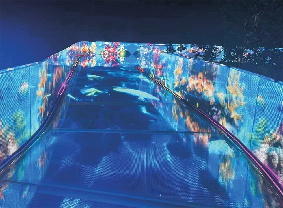 Landscape lighting+advertising release+atmosphere creation