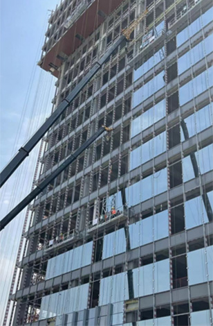 Frame supported curtain wall